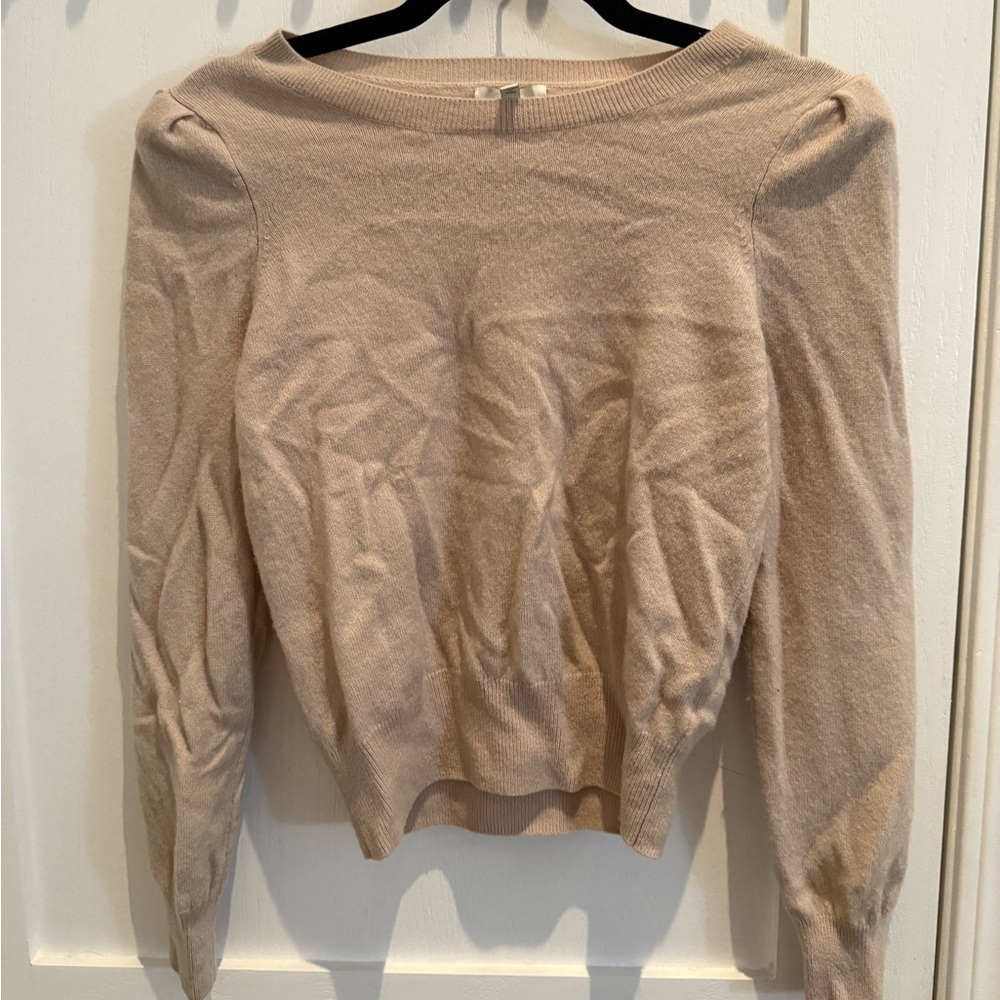 Joie Puff Sleeve Tan Sweater
